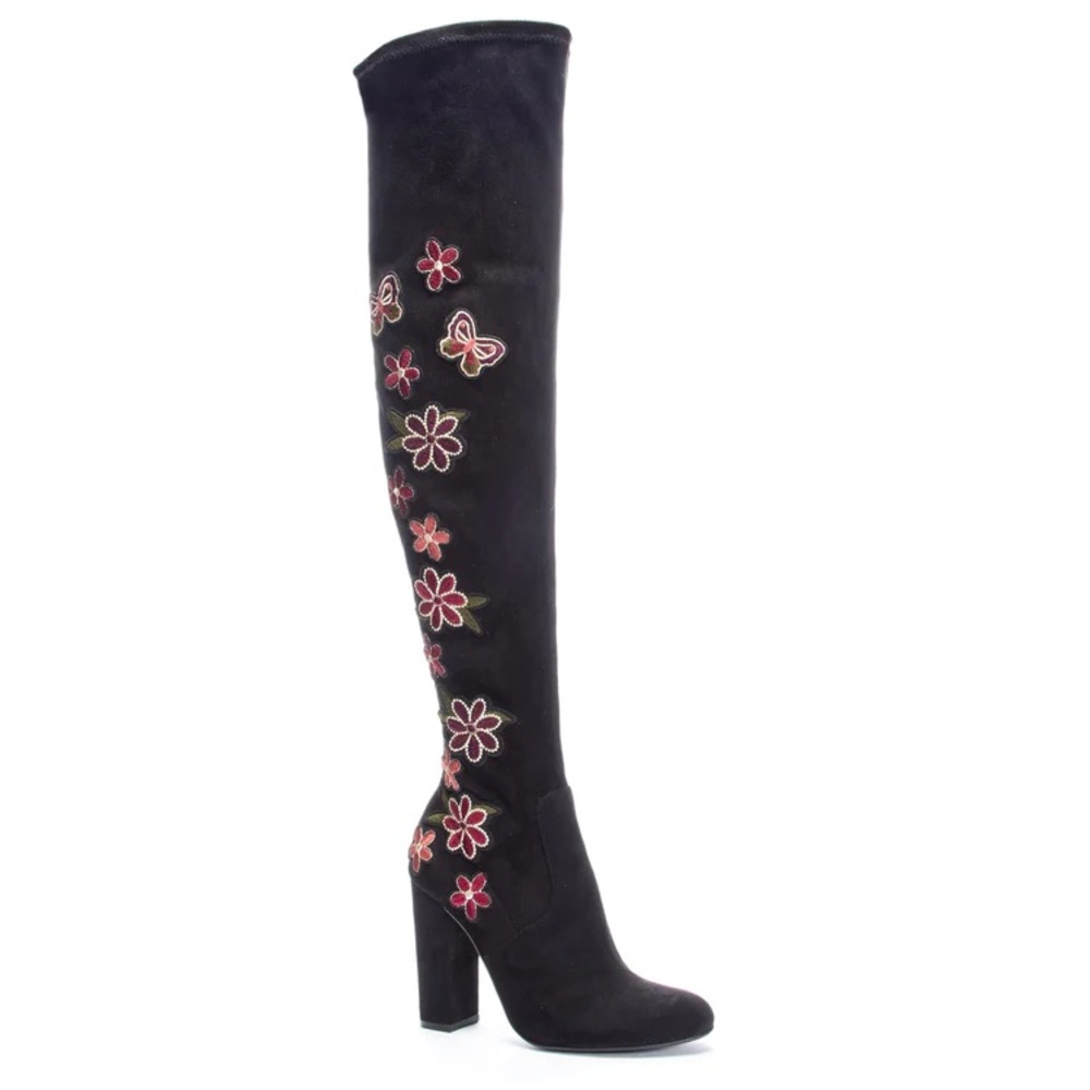 Chinese Laundry Los Angeles Briella Over The Knee Floral Boot 38